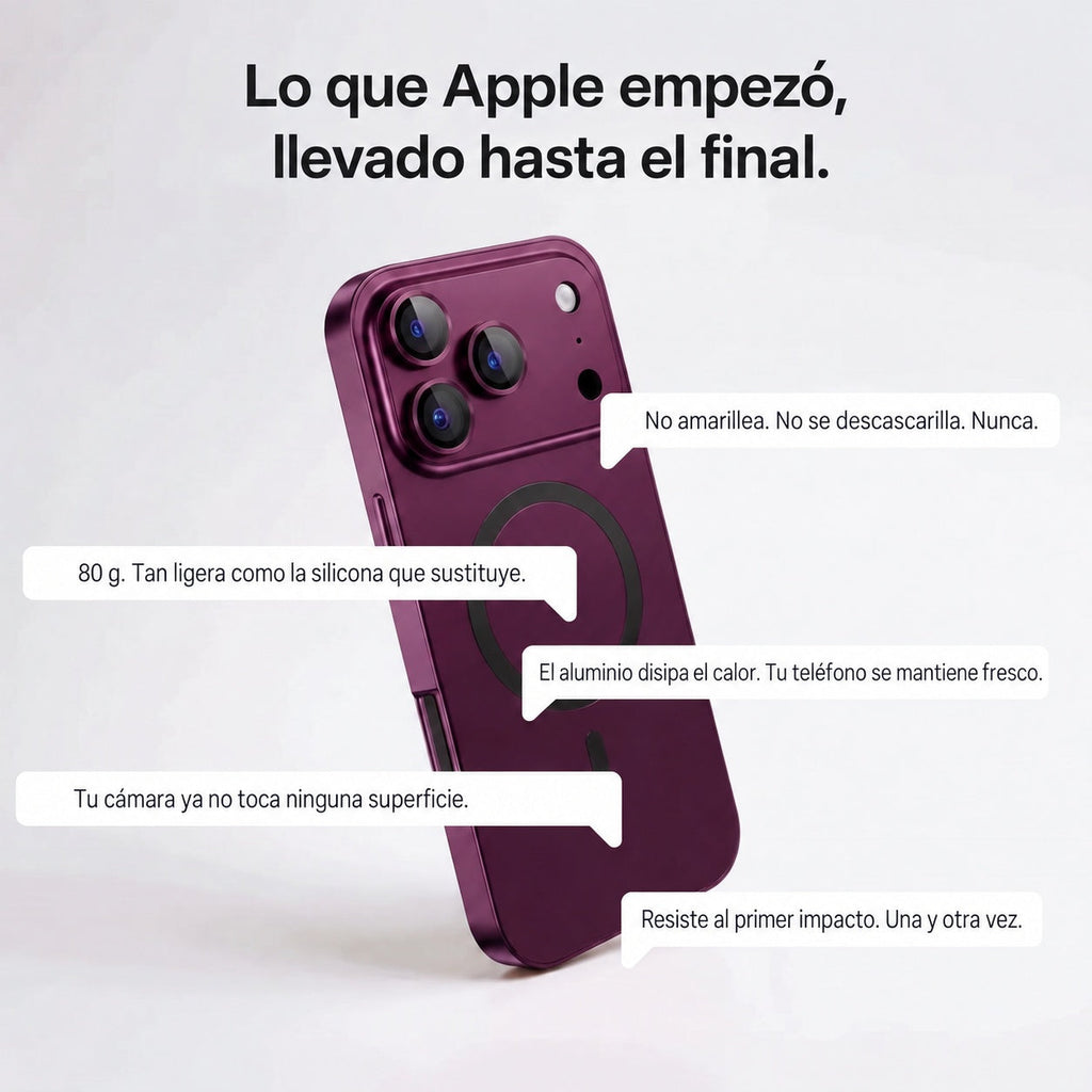 Funda Metálica para iPhone con Protección de Cámara