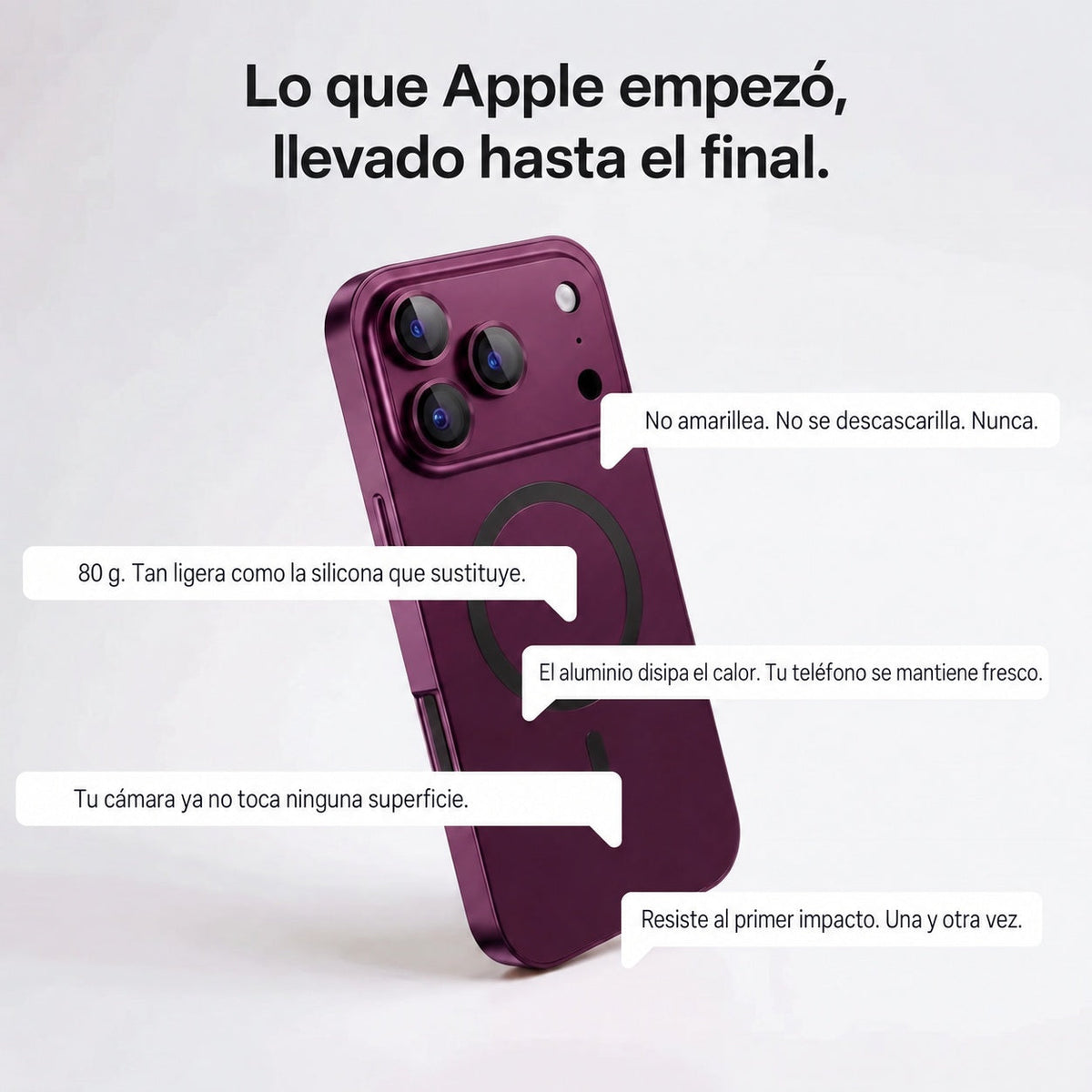 Funda Metálica para iPhone con Protección de Cámara