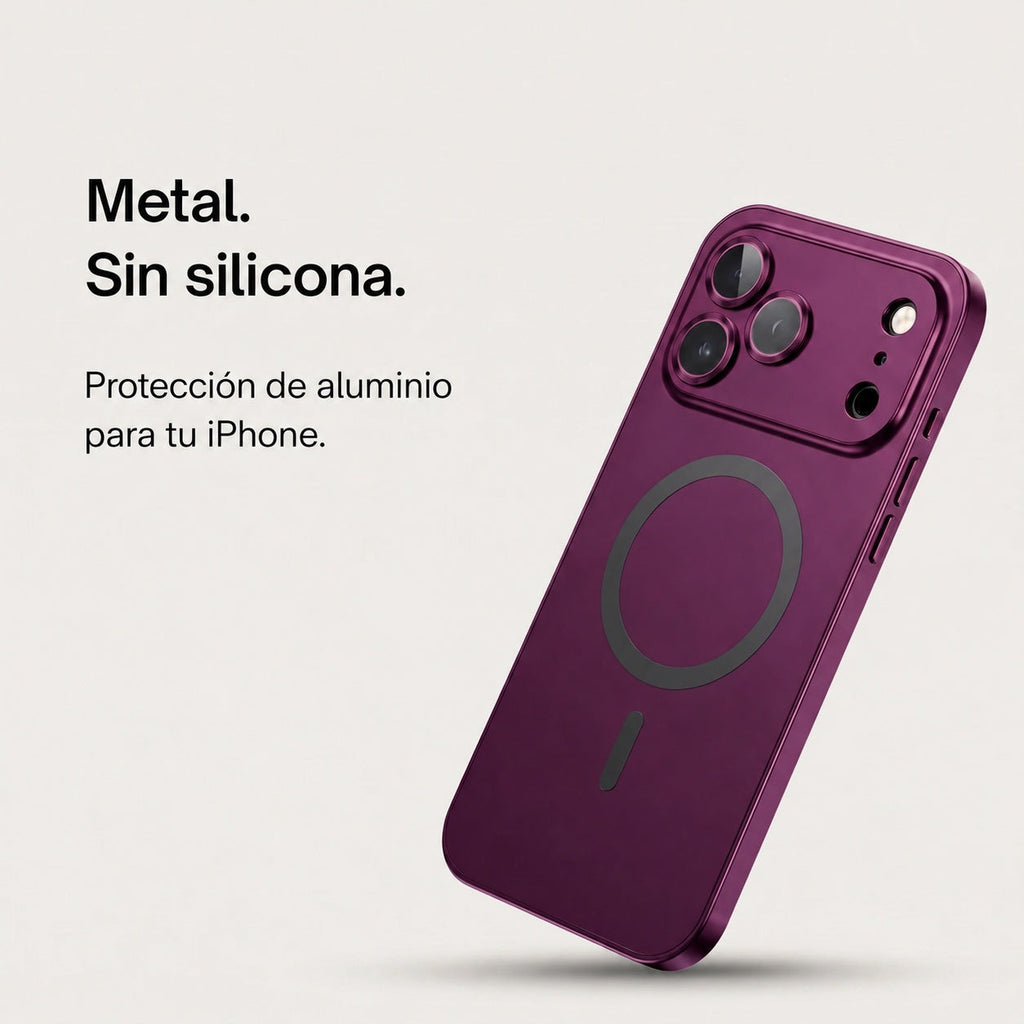 Funda Metálica para iPhone con Protección de Cámara