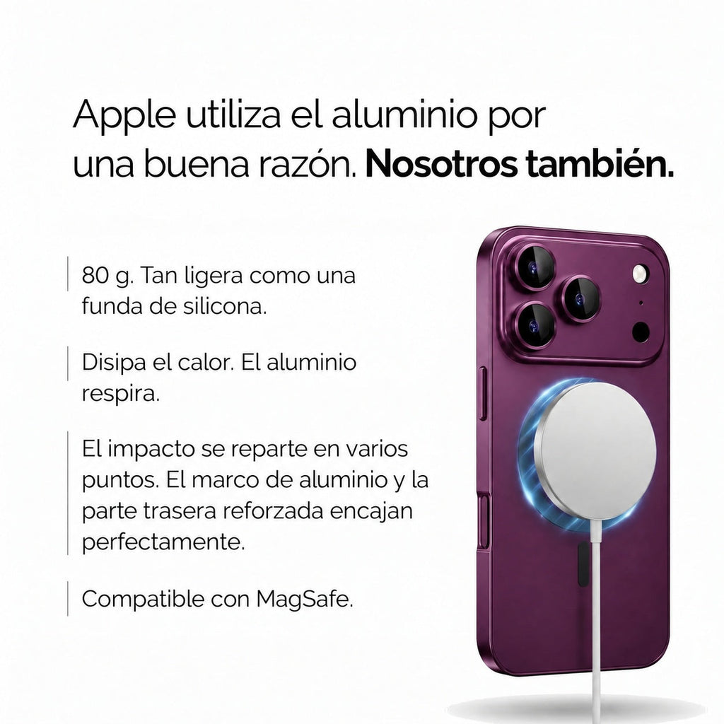 Funda Metálica para iPhone con Protección de Cámara